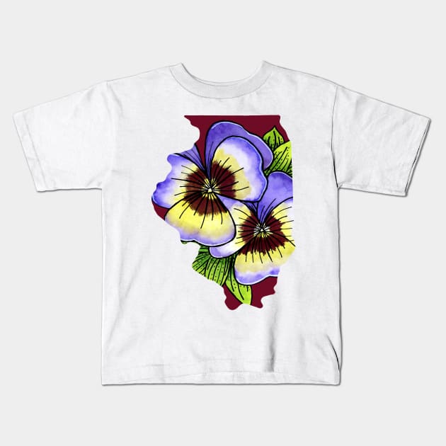 Illinois State Flower Kids T-Shirt by cassi-b-designs